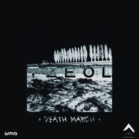 Death March cover art - a color-shifted view of water and trees in the distance.