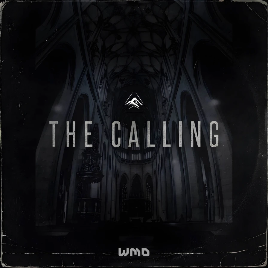 The Calling cover art - the vaulted interior of a darkened cathedral, with the WMD mountain emblem above the title.